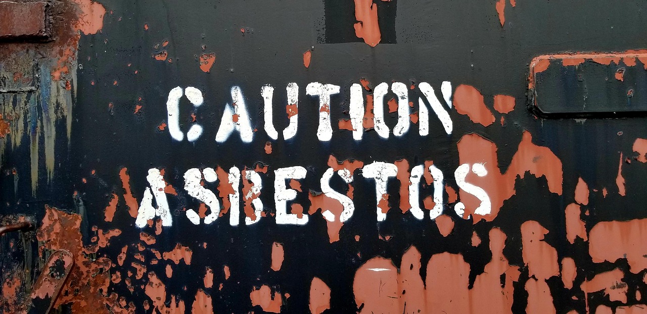 caution sign, asbestos, rust, abandoned, air force base, bunker door, paint, asbestos, asbestos, asbestos, asbestos, asbestos